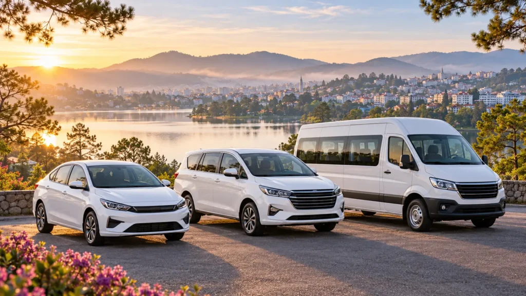 Các nhóm xe minh họa cho hành trình Taxi Đà Lạt